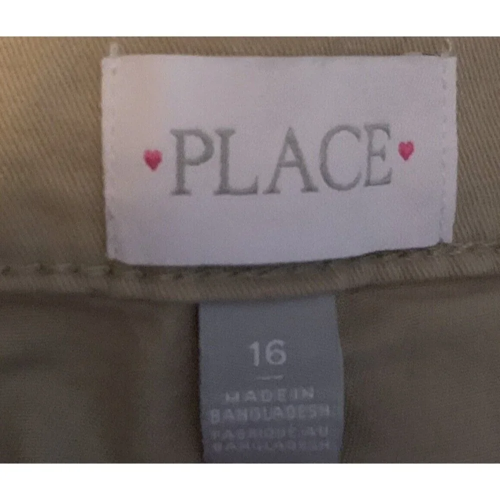 Childrens Place Girls Uniform Khakis Size 12 Skinny Adjustable Waist Stretch